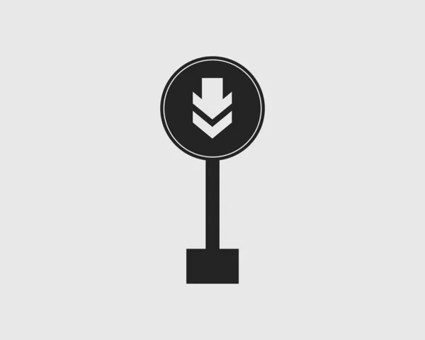 Σύμβολο Βέλους Του Αυτοκινητόδρομου Στο Γκρι Φόντο — Διανυσματικό Αρχείο