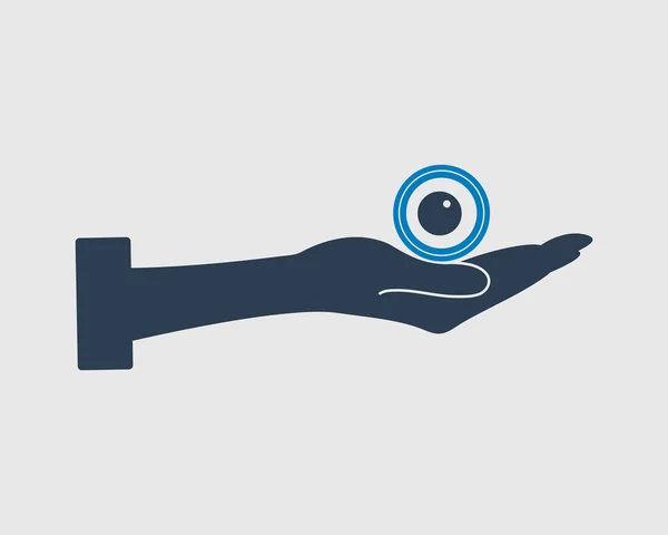 Augenschutz-Symbol auf grauem Hintergrund — Stockvektor