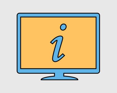 Bilgisayar ekranında Renkli Bilgi satırı Simgesi