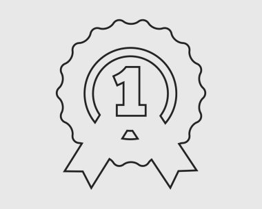 Rozet çizgisi gri arka planda simge. 