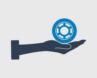 Araba gözyaşı Service simgesini gri arka plan üzerinde