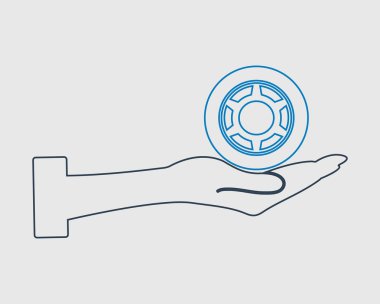 Araba gözyaşı servis hattı gri arka planda simge