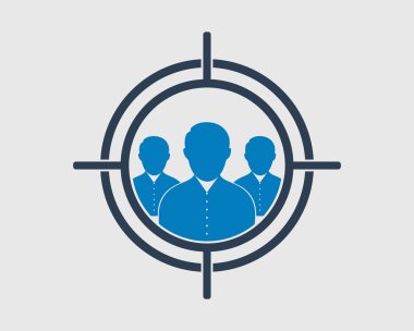 Gri arka planda Kullanıcı simgesini hedefleyin. Düz simge vektör EPS.