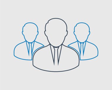 Gri arka planda kurumsal takım çizgisi simgesi.