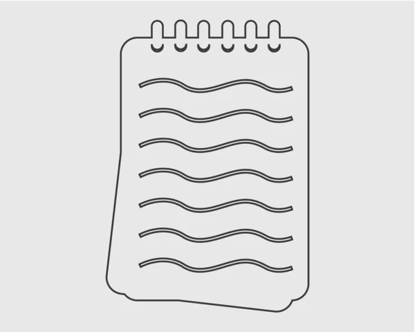 Ligne de bloc-notes Icône sur fond gris — Image vectorielle