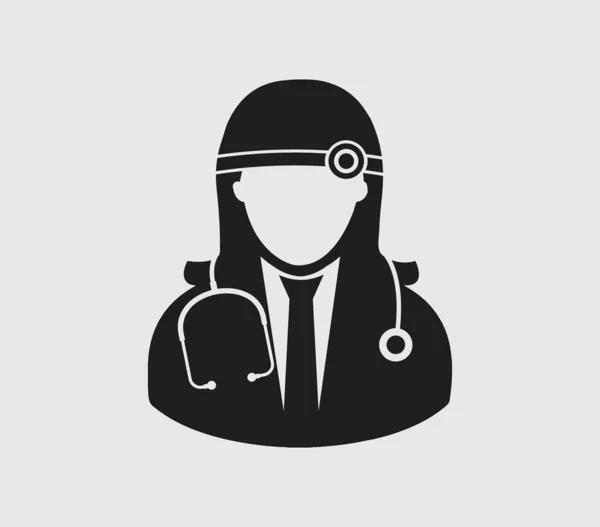 HNO-Ärztin medizinische Ikone. Flachbild-Illustrationen — Stockvektor