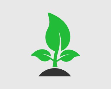 Gri arka planda bitki simgesi