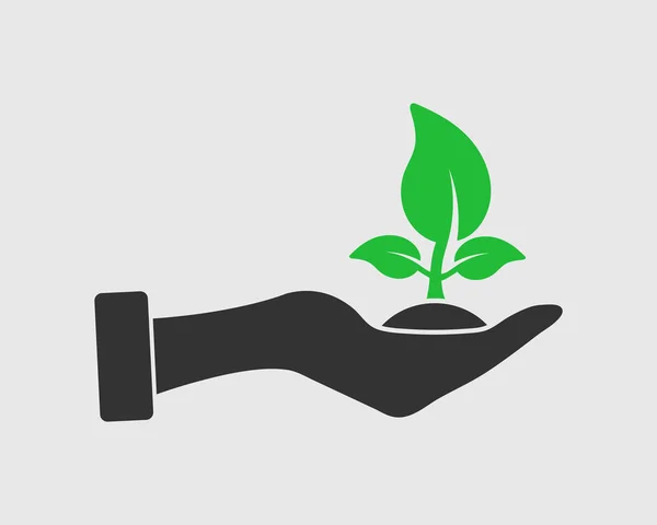 Spara Plant ikonen på grå bakgrund — Stock vektor