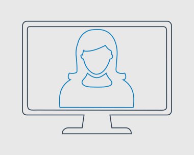 Bilgisayar monitörünün çevrimiçi yardım satırı simgesi 