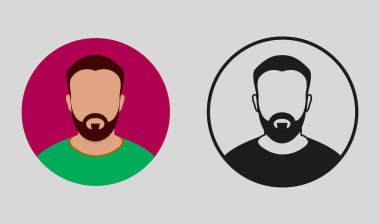 Gri arka planda renkli avatar simgesi.