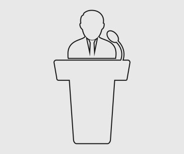 Gri arka planda Hoparlör çizgisi simgesi.