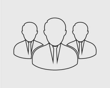 Gri arka planda kurumsal takım çizgisi simgesi.