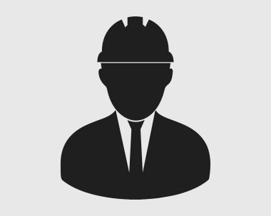 İşçi, mühendis simgesi. Düz stil vektör EPS.