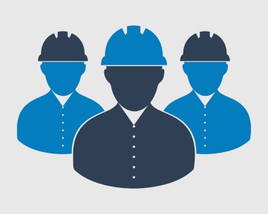 İşçi, mühendis simgesi. Düz stil vektör EPS.