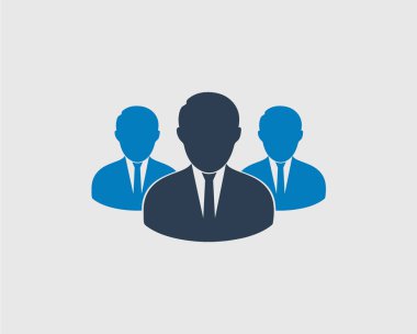 Kurumsal Takım Simgesi. İşçiler liderin arkasında..