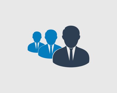 Kurumsal Takım Simgesi. İşçiler liderin arkasında..