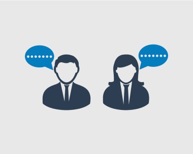 Gri arka planda çevrimiçi sohbet simgesi.