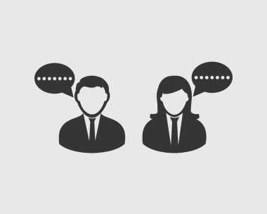 Gri arka planda çevrimiçi sohbet simgesi.