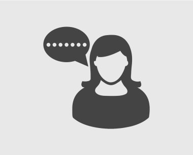 Gri arka planda çevrimiçi sohbet simgesi.