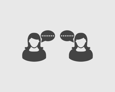 Gri arka planda çevrimiçi sohbet simgesi.