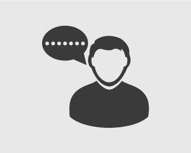 Gri arka planda çevrimiçi sohbet simgesi.