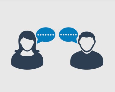 Gri arka planda çevrimiçi sohbet simgesi.