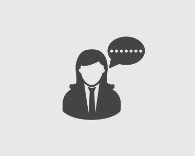 Gri arka planda çevrimiçi sohbet simgesi.