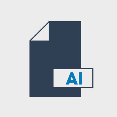 AI dosya formatı gri arka planda simgesi