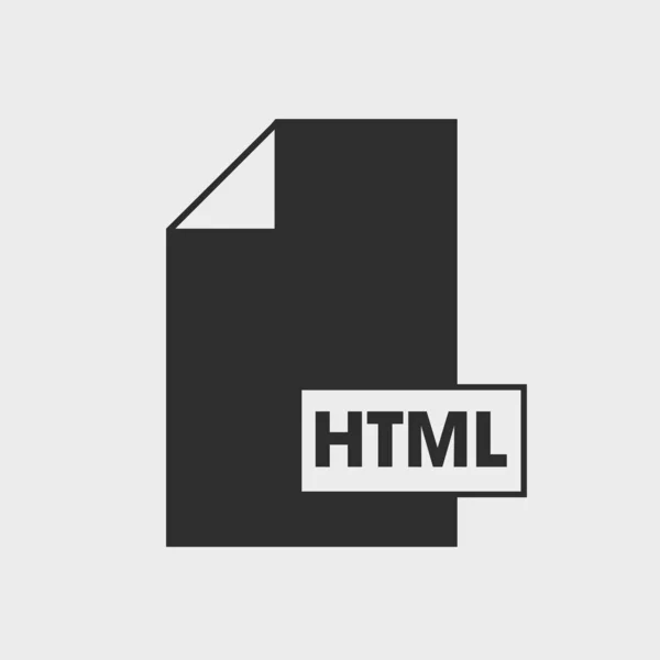 Pictogram Voor Html Bestandsindeling Grijze Achtergrond — Stockvector