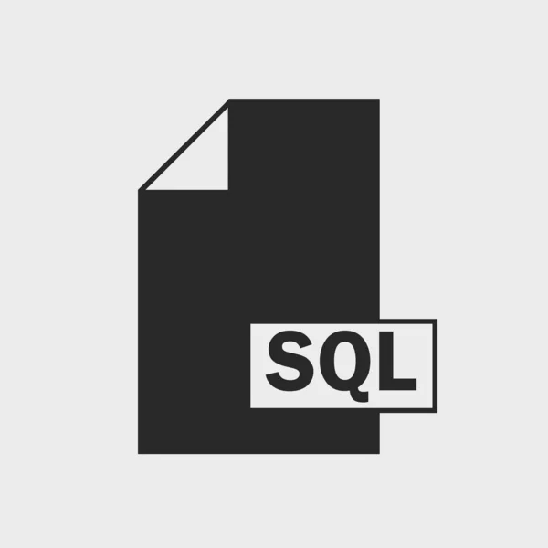 Sql Dateisymbol Auf Grauem Hintergrund — Stockvektor
