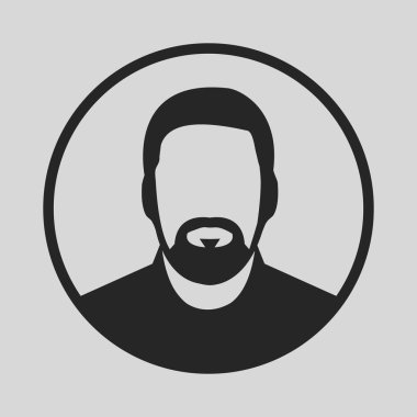 Gri arka planda Man Icon