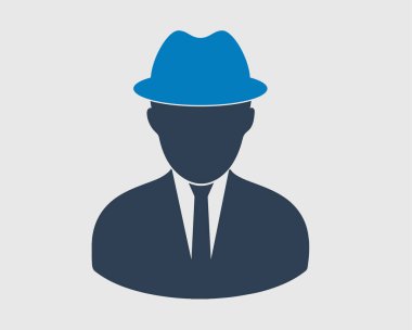 Dedektif Icon. gri arka planda.