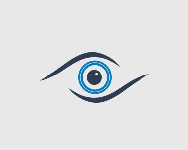 Gri arka planda göz simgesi.