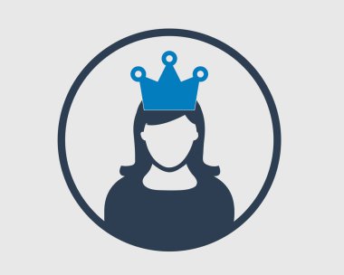 Baş üzerinde taç ile Prenses simgesi