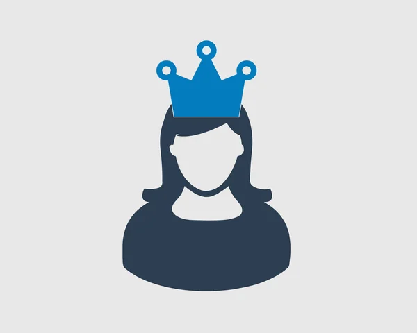 Princess Icon Crown Her Head — Stock Vector