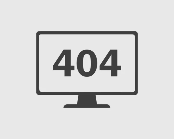 404 Помилка Або Знайдено Піктограму Сірому Фоні — стоковий вектор