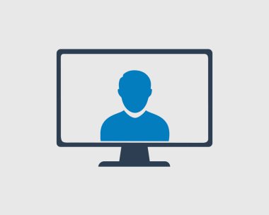 Bilgisayar ekranında adam simgesi.