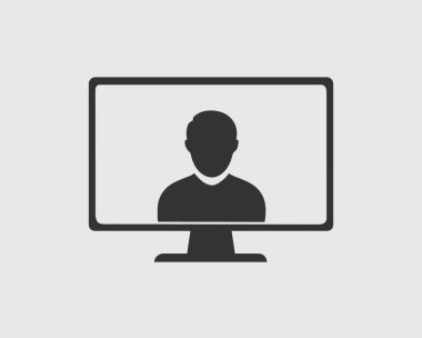 Bilgisayar ekranında adam simgesi.