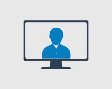 Bilgisayar ekranında adam simgesi.