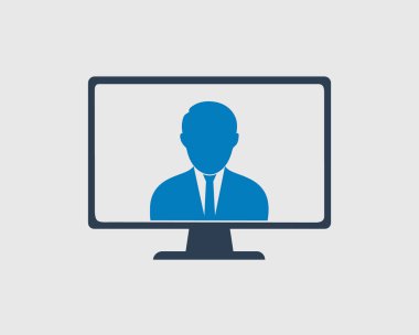 Gri arka planda kurumsal adam simgesi.