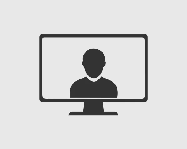 コンピュータ画面上の男性アイコン — ストックベクタ