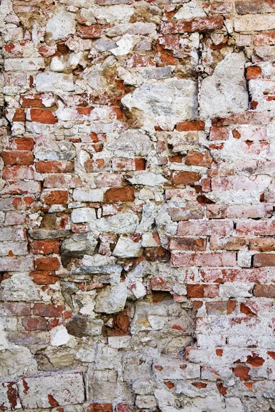 Pared Ladrillo Rojo Roto Con Estuco Pelado Fondo Grunge Textura —  Fotos de Stock