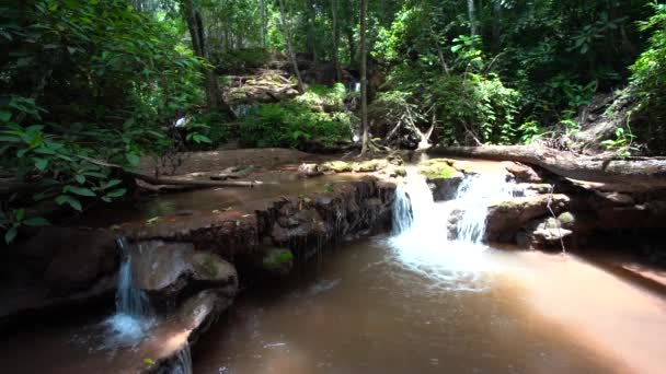 Monte Tailandia Hay Una Cascada — Vídeo de stock