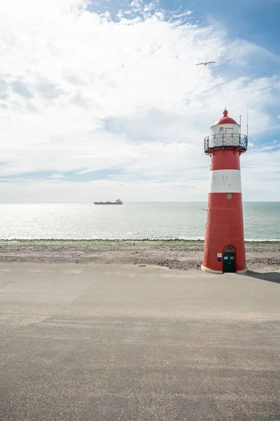 Dieser Leuchtturm Liegt Den Niederlanden Westkapelle Meer — Stockfoto