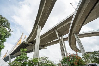 Çok güzel bir Bhumibol köprü Tayland başkentinde bulunan