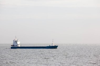 Bir kargo gemisi Hollandalı sahilde denize yelken
