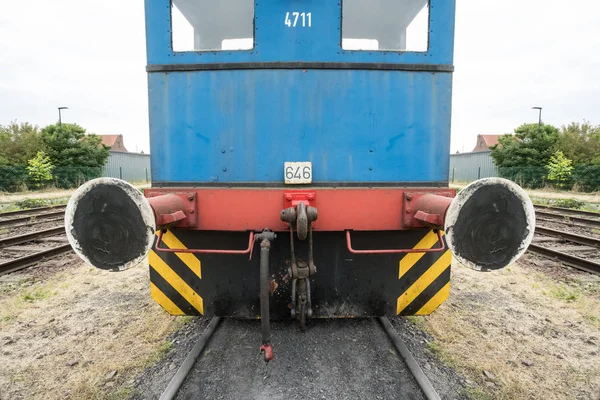 Close Dit Strijkijzer Van Verbinding Van Een Trein — Stockfoto