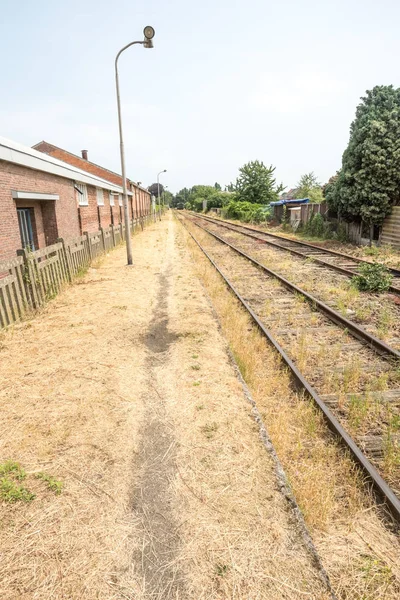 Als Een Trein Verwijderd Eindigt Hin Een Trein Kerkhof — Stockfoto