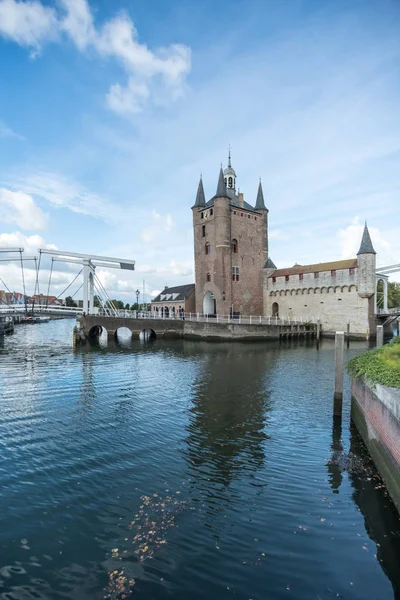 Beautiful Town Zierikzee Sea Very Old South Port Gate Building — Stock Photo, Image