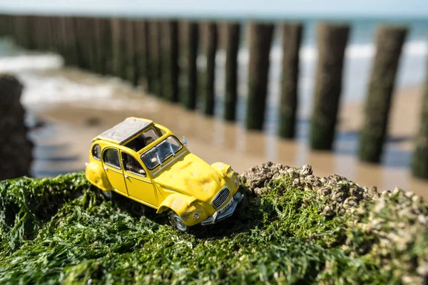 Miniature Car Dutch Coast Sunny Day — Stock Photo, Image